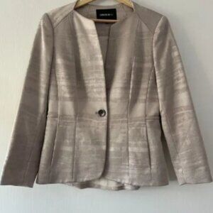 Lafayette 148 Womens Virgin Wool Blend Single Button Blazer Soft Taupe Size 6